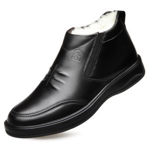Old head cotton shoes men's winter leather casual high top | ShopDecimals